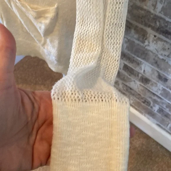 Lucky Brand ivory cardigan. Size L. Lightweight button down with pockets. - Picture 8 of 16